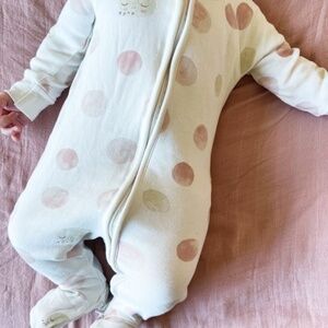 Pehr one piece footed pajamas - girls size 0-3 very gently worn (2 available)